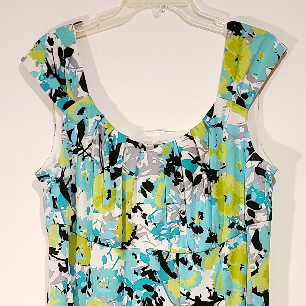 DressBarn Summer Cap Sleeve Flare Dress Sz 16 Knee Length - Picture 3 of 6